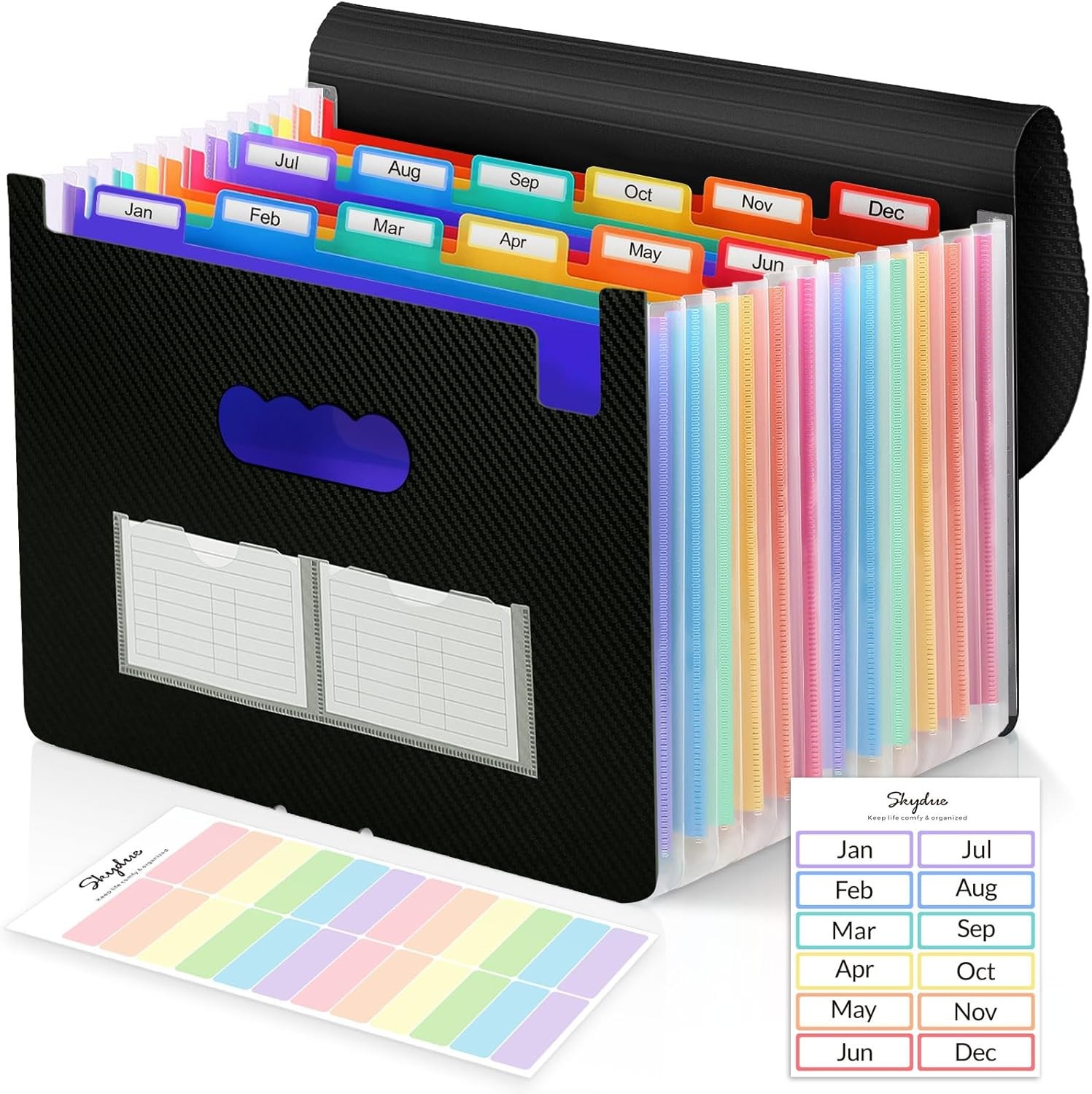 Accordion File Organizer, 12 Pockets File Folders, Letter Size Expanding File...