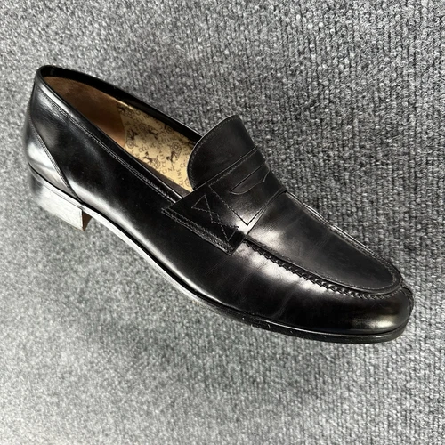 Mocassini uomo Celine in pelle nera punta spaccata penny taglia 12 Made in Italy