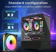 Micro ATX Case, MATX PC Case w 3 X 120mm 3-Pin ARGB Fan Pre-Installed 2800