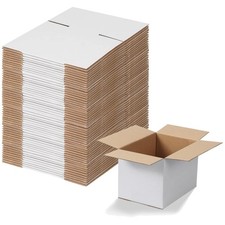40 White Shipping Boxes 7x5x5 Set - Cardboard Mailers