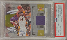 2009 Panini Prestige Kobe Bryant Prestigious Pros Material Auto Gold # /50 PSA