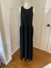 J Crew Cotton Tank Sleeveless Maxi Dress Black Size Small