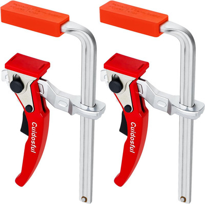 2 Pack Track Saw Clamps for Guide Rail   Heavy Duty Quick Release Ratchet Clamp