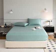 Ultra Soft Tencel Lyocell King Bed Sheet Set - Cooling Moisture-Wicking Sea Gl