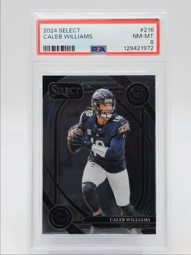 CALEB WILLIAMS 2024 SELECT CLUB LEVEL ROOKIE BASE BEARS A RC PSA 8 Q0107