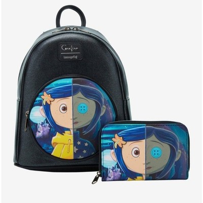 Loungefly Coraline Split Face Backpack & matching WALLET SET NWT! Grunge