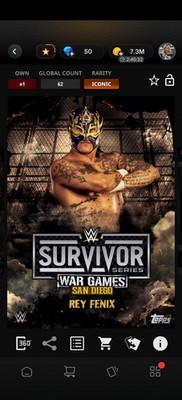 Topps WWE SLAM *DIGITAL* - Survivor Series Black Base - Rey Fenix