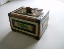 Bauhaus Art Deco  Schmuck Schatulle Box Intasien Bakelit Catalin Amber Snakeskin