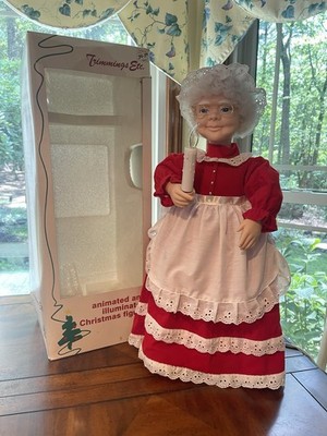 Vtg Telco Motionettes  Mrs Claus 24 Inch Holding Candle Arm & Head Moves W/box