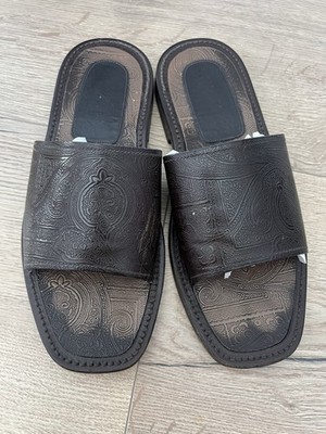 Flip Flops Herren PRADA Sandalen Flip Flops Leder Schuhe