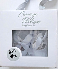 NEW Baby Baptisms Shoes 9- 12 Months White w/ Satin Bows, Carraige Boutique
