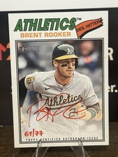 2026 Topps Heritage Brent Rooker /77 * Red Ink * On Card Auto Athletics A’s SSP