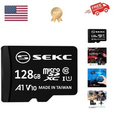 128GB microSDXC Memory Card with SD Adapter UHS-I U1 A1 V10 Full HD 4K Ultra ...
