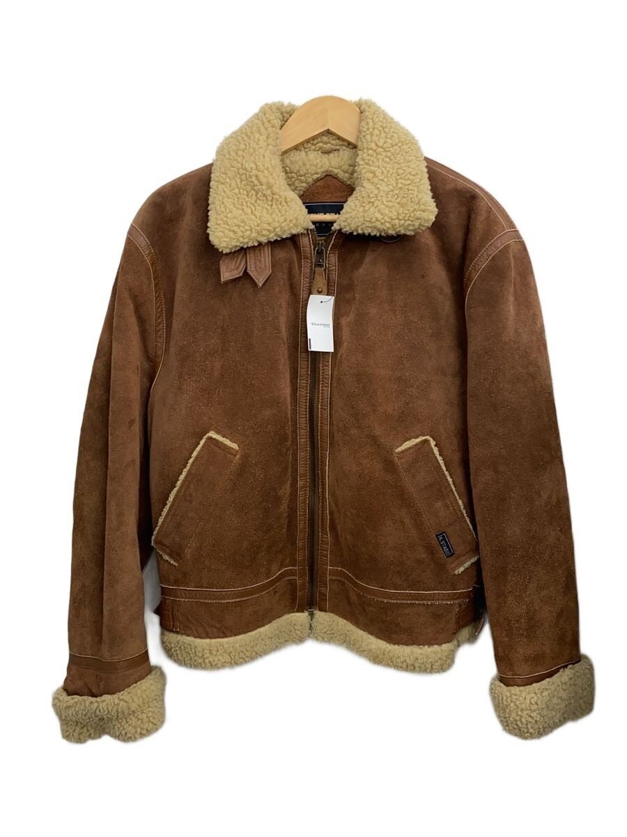 Flight Jacket/L/Cowhide/Brw/Plain 3390
