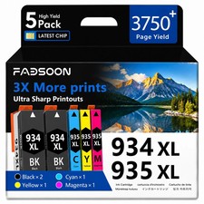 934XL 935XL 5PK Ink Cartridges for OfficeJet Pro 6230 6830 6835 6812 6820 6220