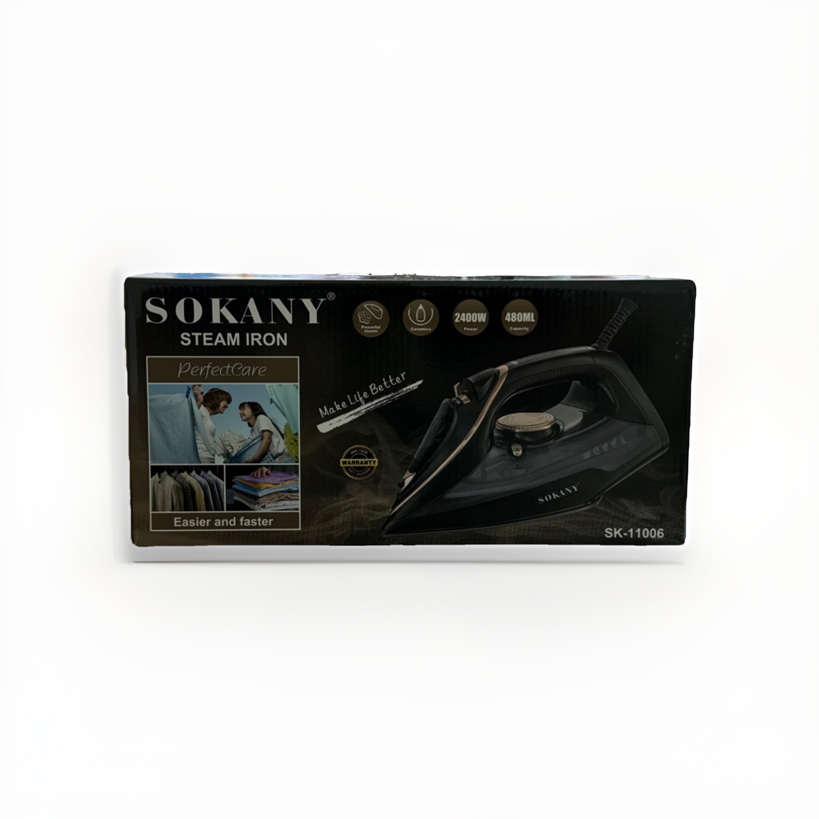 2400w Ceramic Soleplate 480ml Black Auto Shut-off