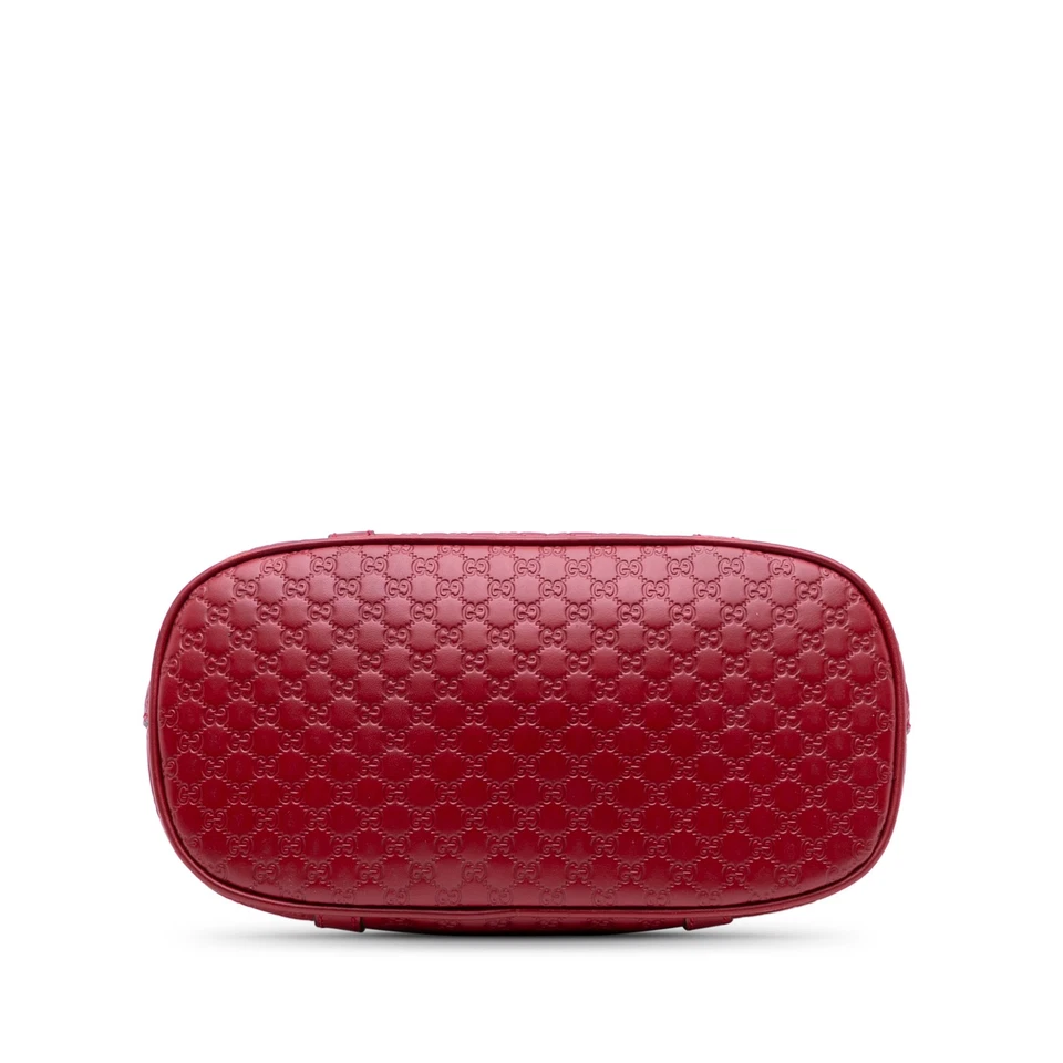 Cartera de cuero de becerro roja Autenticada Gucci Mini Microguccissima Dome Foto 3 de 4