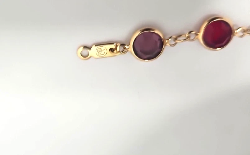 Conjunto de collar y pulsera de cristal Swarovski vintage de Navidad tono dorado firmado Foto 3 de 4