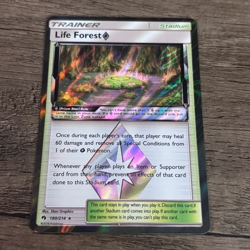 Life Forest ◇ 180/214 Prism Star Rare Lost Thunder Pokemon Holo Lightly Played