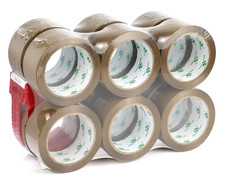 BOMEI PACK Brown Packing Tape Refills, Heavy Duty 12Rolls with 1 Dispenser for P
