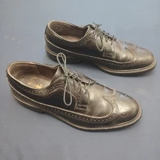 Vintage Mens size 9 D Black Executive Imperials by Mason Wingtip shoes