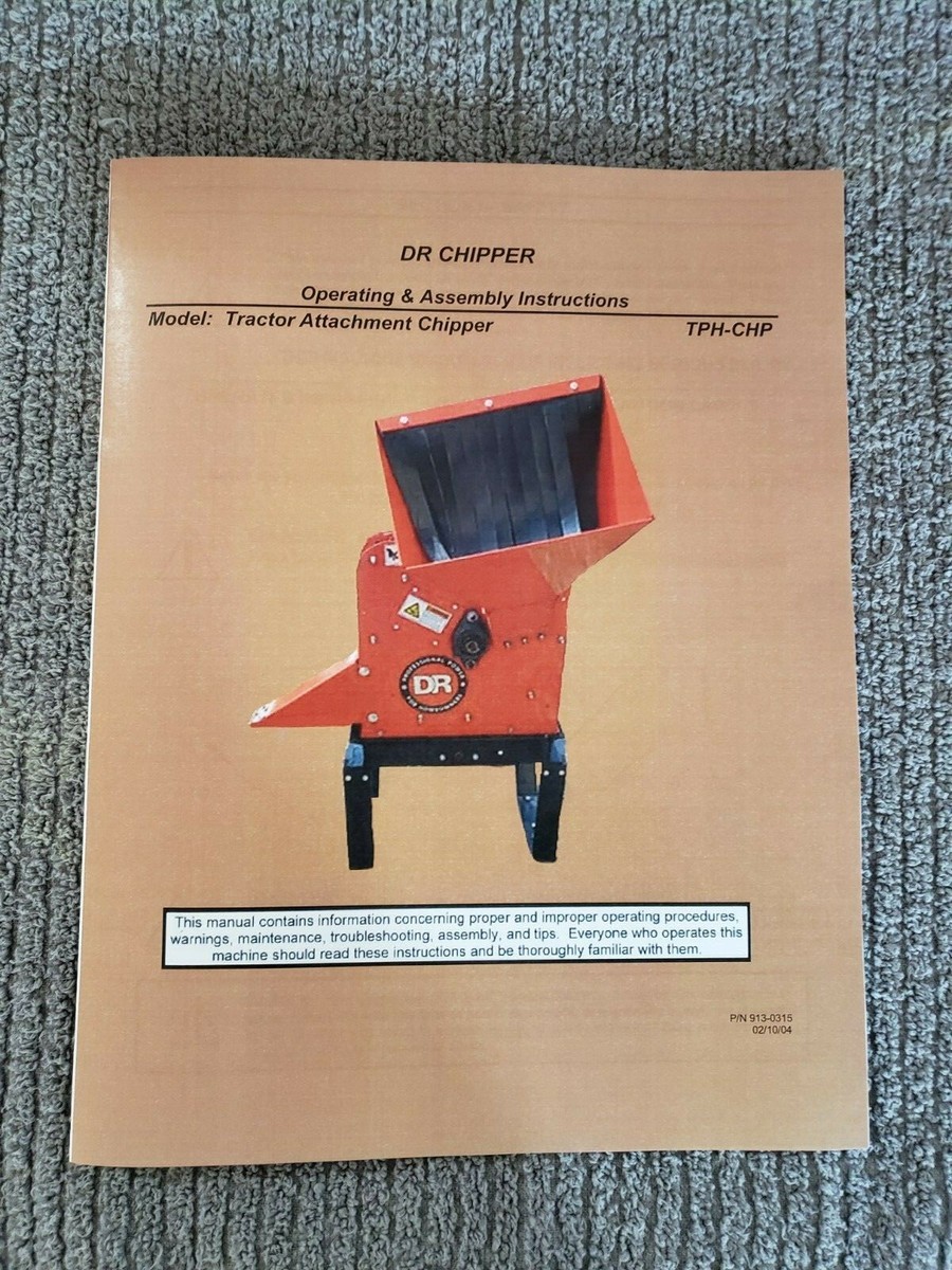 DR Tractor Attachment Chipper TPH-CHP Owners & Parts Manual