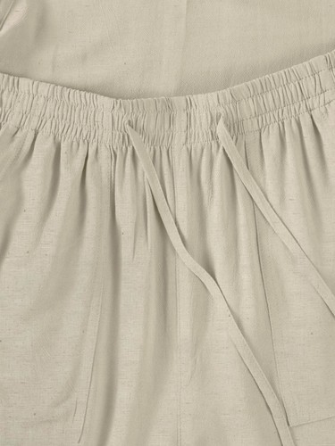 Womens Casual Shorts with Pockets Comfy Fit Linen Summer Pull-On Drawstring - Picture 10 of 22