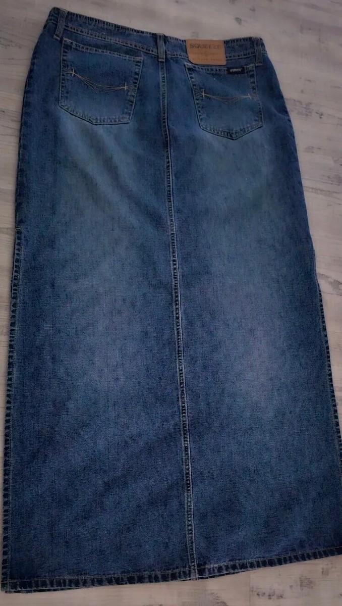 Stephen Hardy Squeeze Denim Stretch Maxi Jean Skirt Side