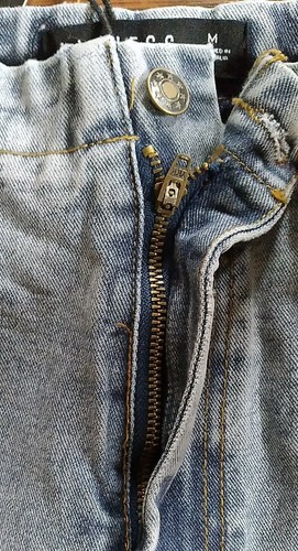 Nuevo con etiquetas jeans de mezclilla azul claro reacción en cadena talla mediana EE. UU. 6/AU10 pierna ancha - Imagen 5 de 11