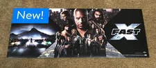 COOL Fast and Furious X The Saga Movie Store Display Sign Poster Promo 30"x12"
