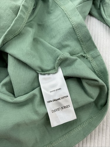 Shirt DAVID JONES Women’s Long Sleeve Size L Green 100% Organic Cotton Shirt - Picture 4 of 9
