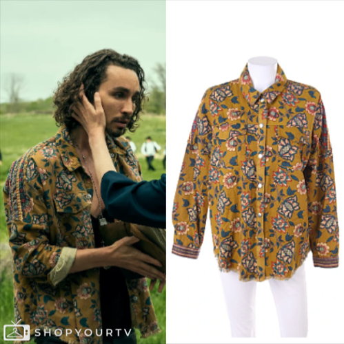 ZARA Floral Button Down Shirt Boho Style Raw Hem Women’s Size L Prel - Picture 9 of 10