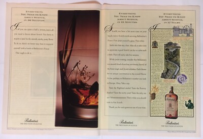 Ballantine s Scotch Whisky 1989 Vintage Print Ad 16x11 Inches Wall Decor