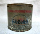 1920s Vintage Philippine Manufacturing Purico Pure Vegetable Fat Tin Rare TB93