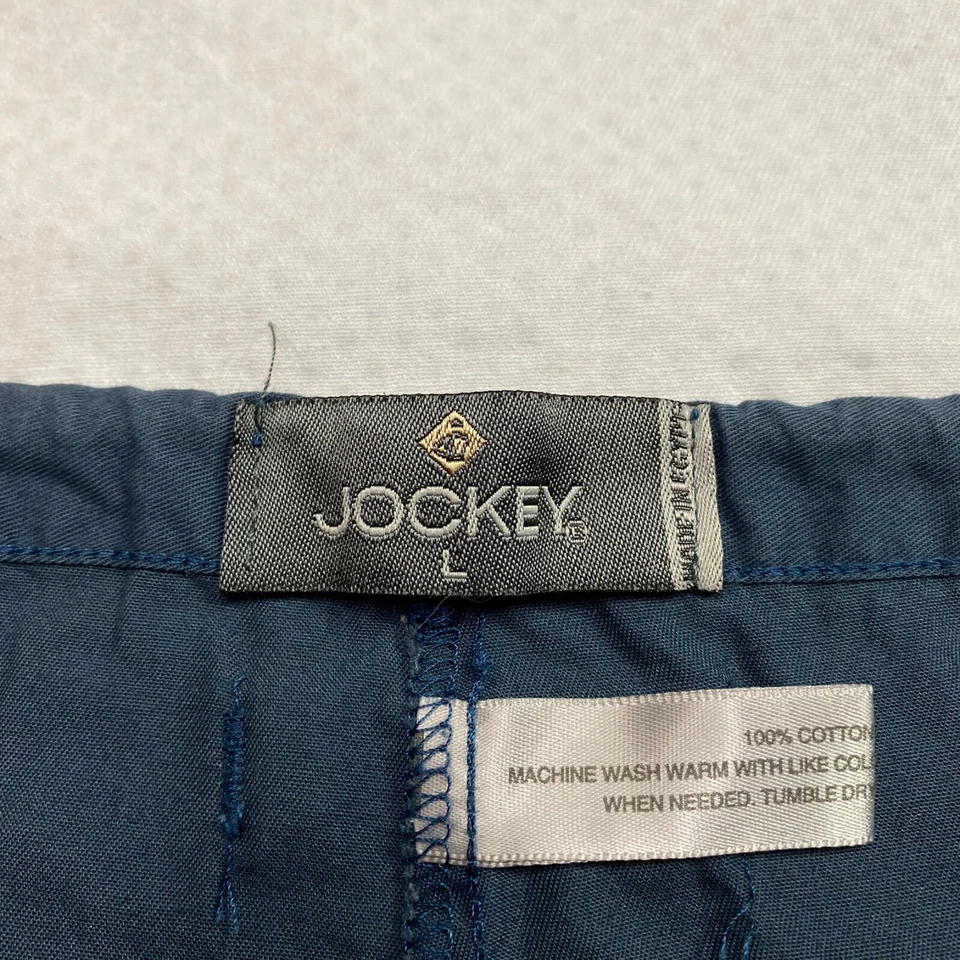 Pantalones Jockey para Hombres Talla L Azul Cordón Cintura Ligeros Bolsillos Exfoliantes Algodón  Foto 4 de 4