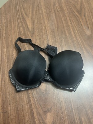 Paramour Marvelous Strapless Size 34DD Black Underwire Bra W240