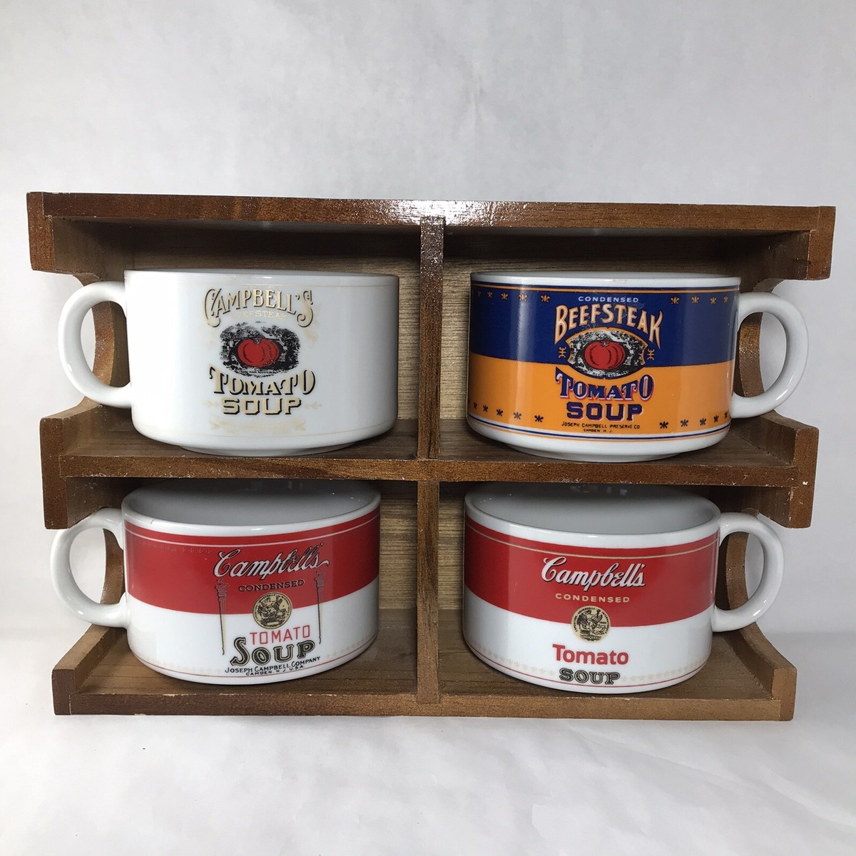 Tomato Soup Bowls Campbell Soup Collectors Set with Case