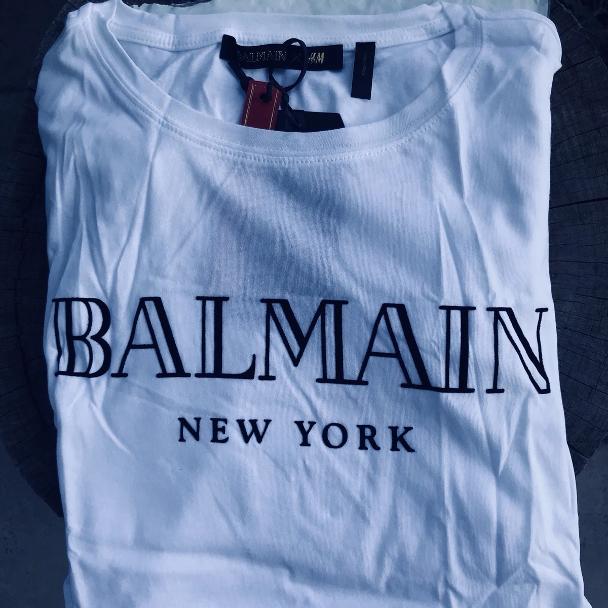 podning håndtering ly T-Shirt Balmain X H&amp;M New-York Rare | eBay