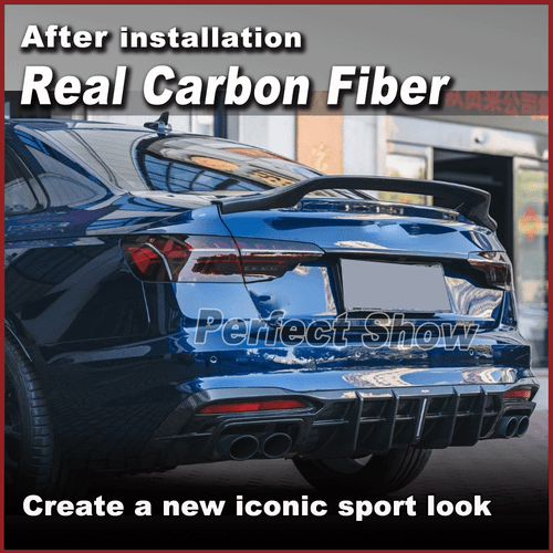 For Audi A4 B9 B9.5 Sline S4 Sedan 2017-2023 REAL Carbon Rear Trunk Spoiler Wing - Picture 3 of 10