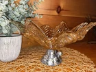 New ListingVintage Murano Vetro Esegutto Free Form Iridescent Glass Bowl with Silver Base