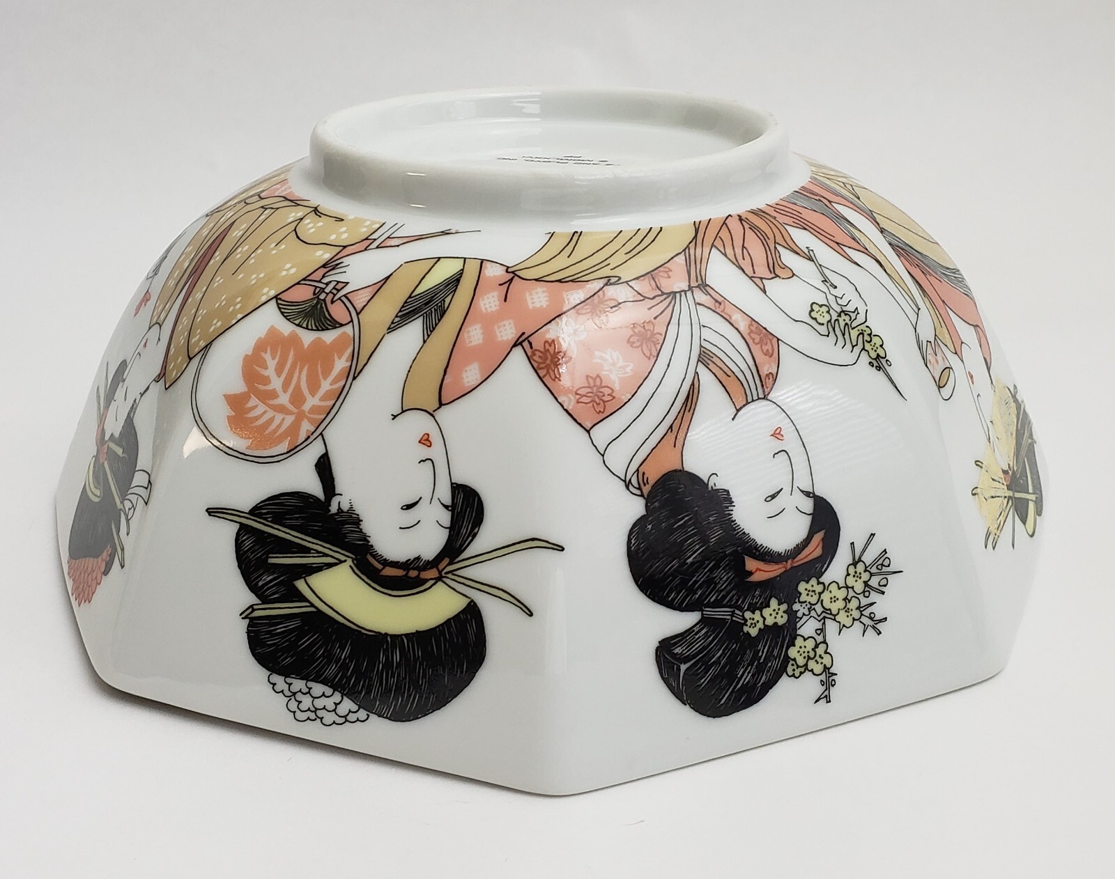 Vintage Fritz and Floyd Geisha Girl Serving Octagonal Vegetable Bowl Large Japan