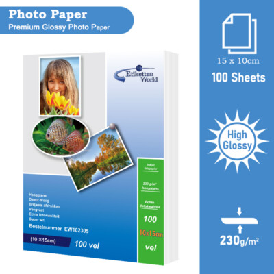 100 Sheets Glossy Inkjet Photo Paper 4x6" (4R) 230gsm - Quick Dry, For All Inkjet Printers - View #10