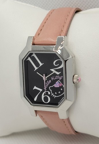 Hello Kitty Sanrio 2004 by Nelsonic Silver Tone Black Dial Pink Band Watch I1 - Picture 2 of 9