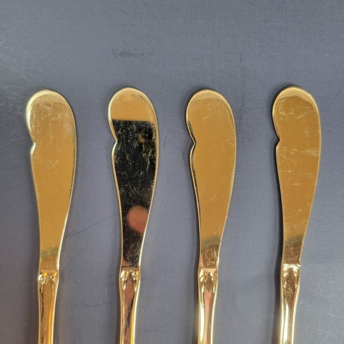 4 pz Oneida Community Golden Brahms diffusore burro manico piatto elettropiastra oro - Foto 5 di 13