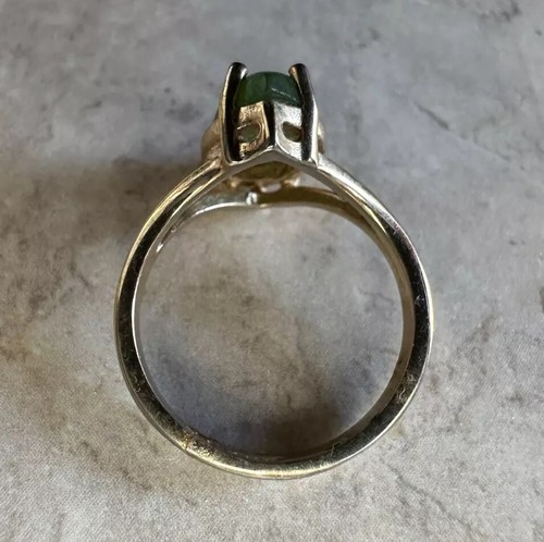 Jade Ring im Marquise-Schliff - 14K Goldfassung - Größe 6 - eine schöne grüne Farbe!! - Bild 3 von 5