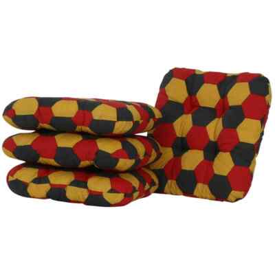 WM Fan 4 Sitzkissen Fußballmotiv Ball Sport Deutschlandfarben 42x42x6cm 95025529
