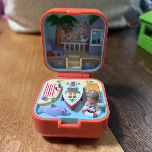 VTG UK Polly Pocket Bluebird Little Lulu's Speedboat Ring Case 1991 Complete