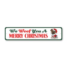 Doggy Christmas Metal Sign Dog Holiday Kennel Breed Canine K9 Paw Pet Animal