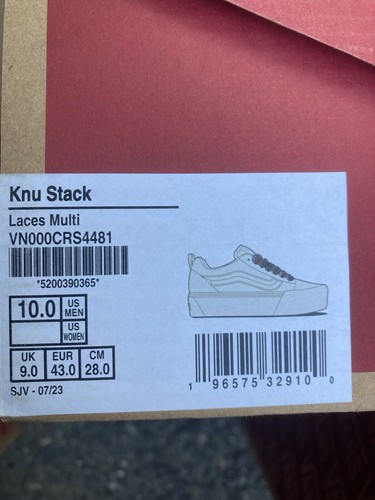 VANS Knu Stack Multi Laces UK Size 9 White Leather Step Trainers New - 第 12/12 張圖片