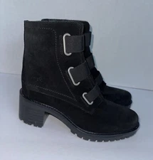 Bos & Co Indie Waterproof Black Suede Festival Combat Boots 9 US EUR40